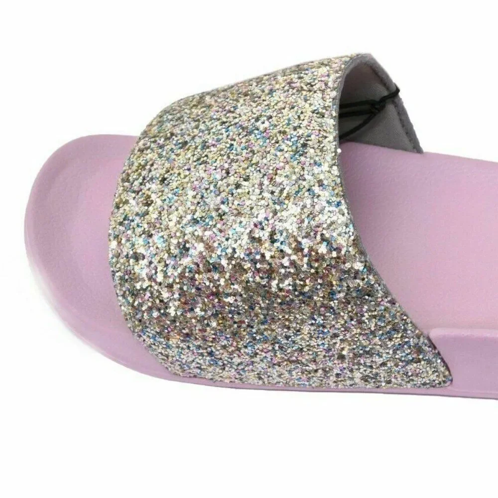 INC Purple Glitter Pool Slides Slippers Large 9-10 NWT - Picture 6 of 7
